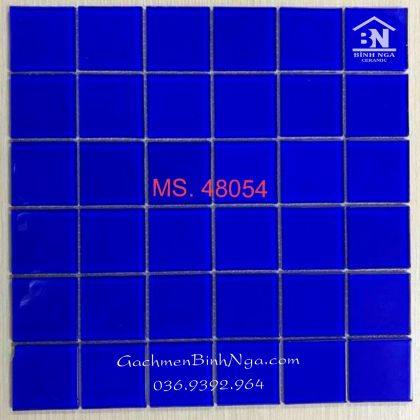 Gạch Mosaic hồ bơi thủy tinh xanh dương giá rẻ 48054