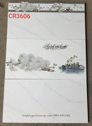 Gạch ốp 30x60 hoa lan trắng vân khói CR3606