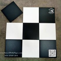 Gạch bông men màu đen mờ 20x20 xương đá lát nền 