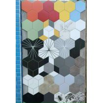 Gạch lục giác lát nền màu nâu cà phê 20x23 cm