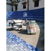 Gạch Mosaic gốm men hoa ốp hồ bơi đẹp 