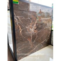 Gạch bóng kiếng 120x120 Ấn Độ vân Marble nâu