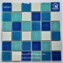Gạch hồ bơi Mosaic gốm rạn mix 4 màu 48085 vỉ 306x306