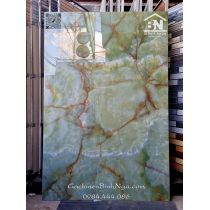 Gạch khổ lớn 1200x1800 xanh cẩm thạch vân đá marble siêu bóng Onyx Green