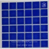 Gạch Mosaic hồ bơi xanh dương gốm men rạn 2 lớp 4801