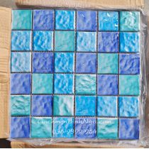 Gạch Mosaic gốm men sần ốp hồ bơi chống trượt 4815