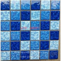 Gạch Mosaic gốm men hoa ốp hồ bơi đẹp 