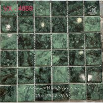 Gạch gốm Mosaic ốp trang trí men bóng xanh rêu 4889 