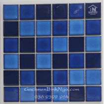 Gạch ốp bếp Mosaic gốm men bóng 4808 màu xanh  