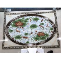 Gạch tranh thảm 3D lát nền cửu ngư quần hội ngọc thạch 