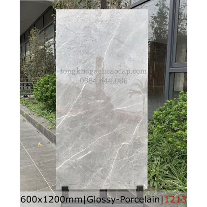 Gạch 60x120 bóng kiếng màu xám vân đá trắng 