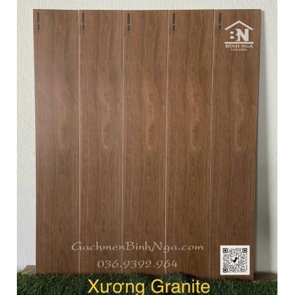 Gạch 15x90 vân gỗ nâu đỏ xương đá đồng chất BN15906 