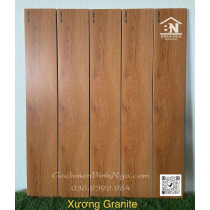 Gạch giả gỗ 15x90 vân gỗ màu vàng đế gạch đồng chất cao cấp BN15907 