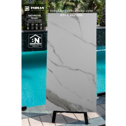 Gạch lát nền cao cấp 60x120 trắng vân mây P62142 