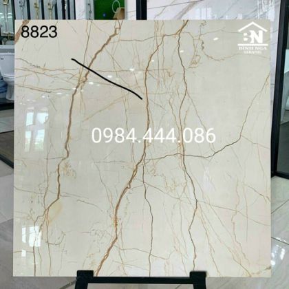 Gạch lát nền 80x80 bóng kiếng khắc kim cao cấp 