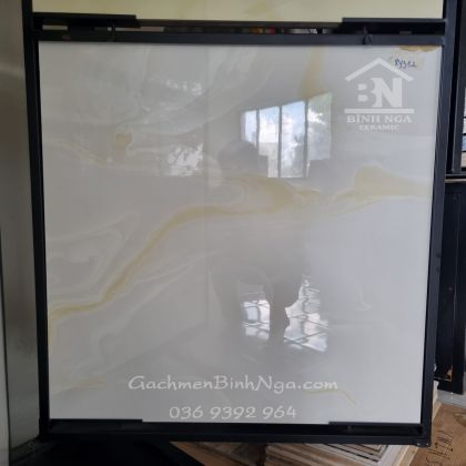 Gạch lát nền nhà phố 80x80 vân vàng ngọc thạch 8Y312 