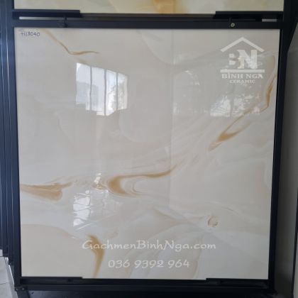 Gạch bóng kiếng 80x80 màu trắng mỡ cừu 8040 