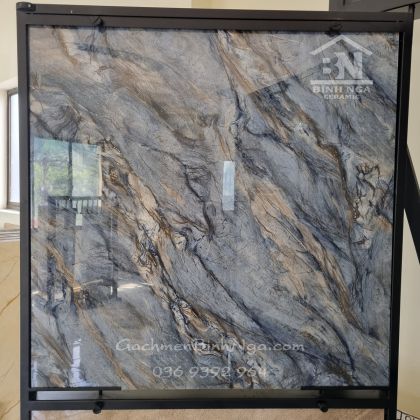 Gạch 80x80 vân đá xanh vàng giả cổ ánh kim cao cấp 