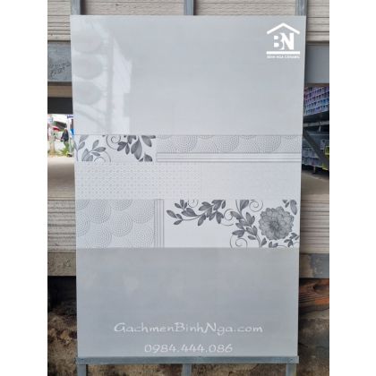 Gạch 30x60 men bóng màu xám nhạt dán bếp 