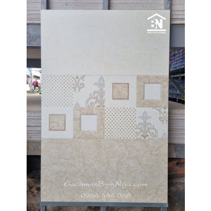 Gạch 30x60 men mờ vân đá màu vàng kem 