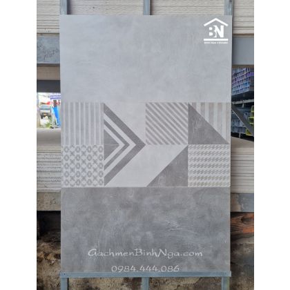 Gạch men mờ  vân xám xi măng 30x60 dán tường toilet 