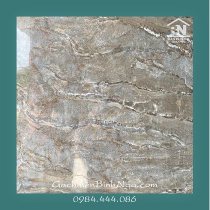 Gạch bóng kiếng 60x60 cao cấp vân đá marble màu xám BNY68282E10 