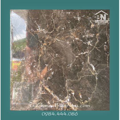 Gạch bóng kiếng cao cấp 60x60 vân đá tự nhiên màu nâu BNY68499E10 