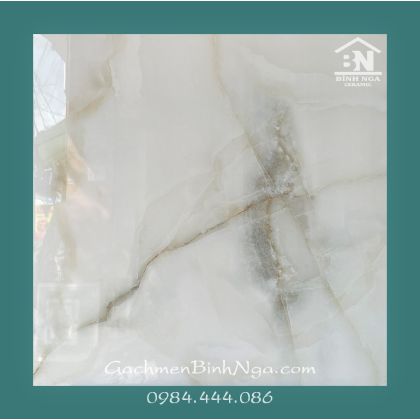 Gạch bóng kính cao cấp 60x60 màu trắng kem BNY69743E10 