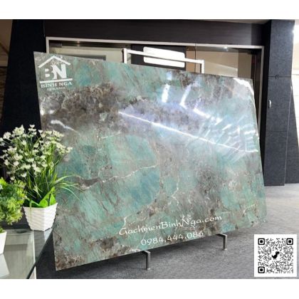 Mẫu gạch cao cấp 1200x1800 lát biệt thự xanh rêu giả cổ 