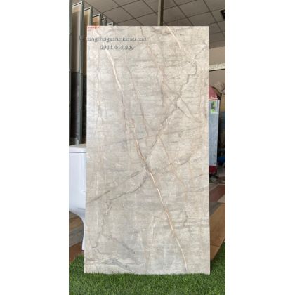 Gạch 60x120 bóng kiếng màu xám nhẹ vân đá marble 