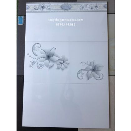 Gạch dán tường 40x80 trắng có viền 