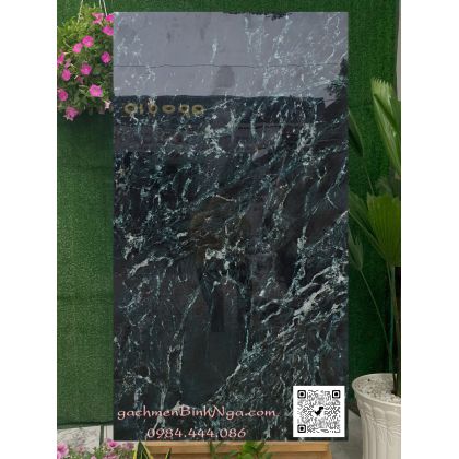 Gạch siêu bóng xanh đen vân trắng nhuyễn khổ lớn 800x1600mm Apodio  8031 