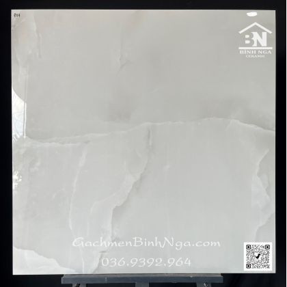 Gạch lát nền Ấn độ 800x800 bóng kính màu xám trắng 807 