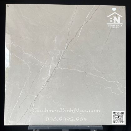 Đá bóng kiếng 6 face màu xám lát nền 80x80 Ấn Độ 810 