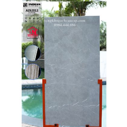 Gạch Ấn độ 60x120 bóng kiếng màu xám Az62013 