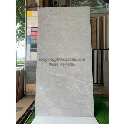 Đá bóng kiếng 60X120 màu xám vân trắng Apodio 205THUY 