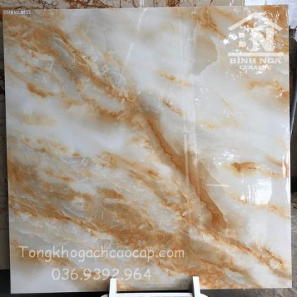 Đá bóng kiếng 8080 vân đá marble vàng 8822 