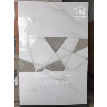 Đá bóng kiếng trắng khói ốp tường 30x60 
