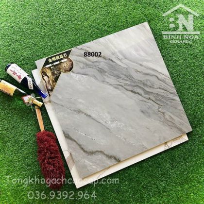 Đá bóng kiếng xám sáng 80x80 khắc kim 88002F2   
