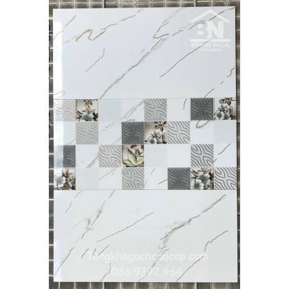 Đá trắng vân khắc kim vi tinh 30x60 ốp tường cao cấp 