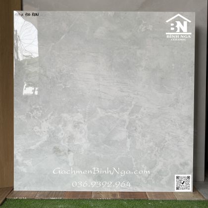 Gạch nền 1000x1000 vân mây xám bóng Ấn Độ 