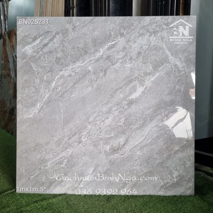 Gạch lót sàn 100x100 màu xám vân đá marble cao cấp BN02S2 