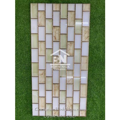 Gạch 30x60 dán trang trí khắc kim vàng cao cấp 