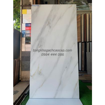 Gạch 60x120 bóng kiếng Ý MỸ trắng vân xám P8001THO 