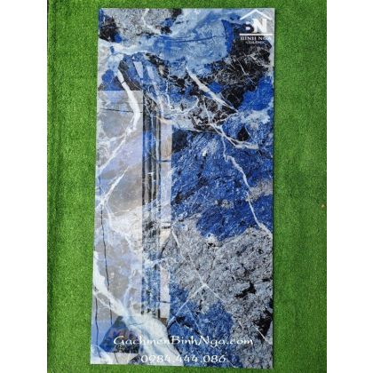 Gạch 60x120 xanh dương bóng kính vân đá marble cao cấp 