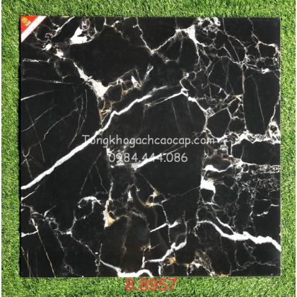 Gạch 80x80 bóng kiếng đen vân trắng cao cấp 