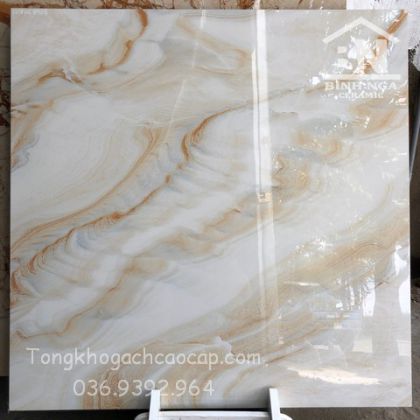 Gạch 80x80 vân cát vàng bóng kiếng Trung Quốc  