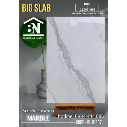 Gạch big slab 800x1200 bóng kiếng trắng vân khói 