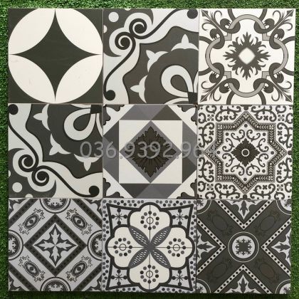 Gạch bông trắng đen 20x20 nhiều mẫu giá rẻ 