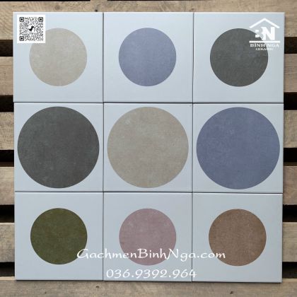 Gạch bông hình tròn màu 20x20 ốp trang trí P209 